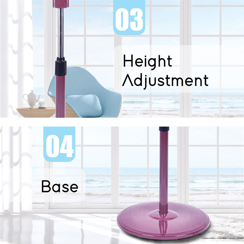 16" Stand Fan – Strong Airflow, Adjustable Tilt & Height, Oscillation, Timer, Durable, Energy-saving, 4-Speed, red, PPFS50