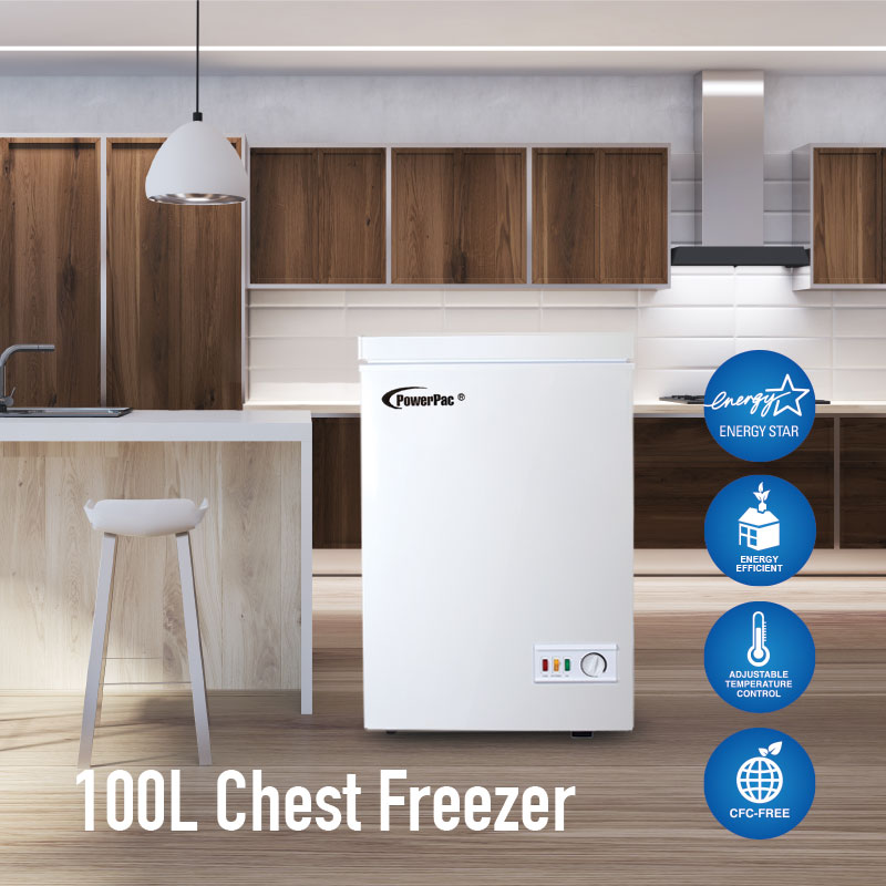 100L Chest Freezer CFC Free, Chiller & Freezer (PPFZ100) White