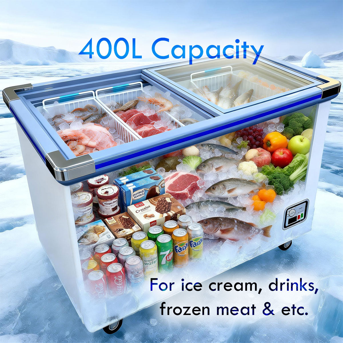 400L Commercial Chest Freezer CFC Free (PPFZ400)