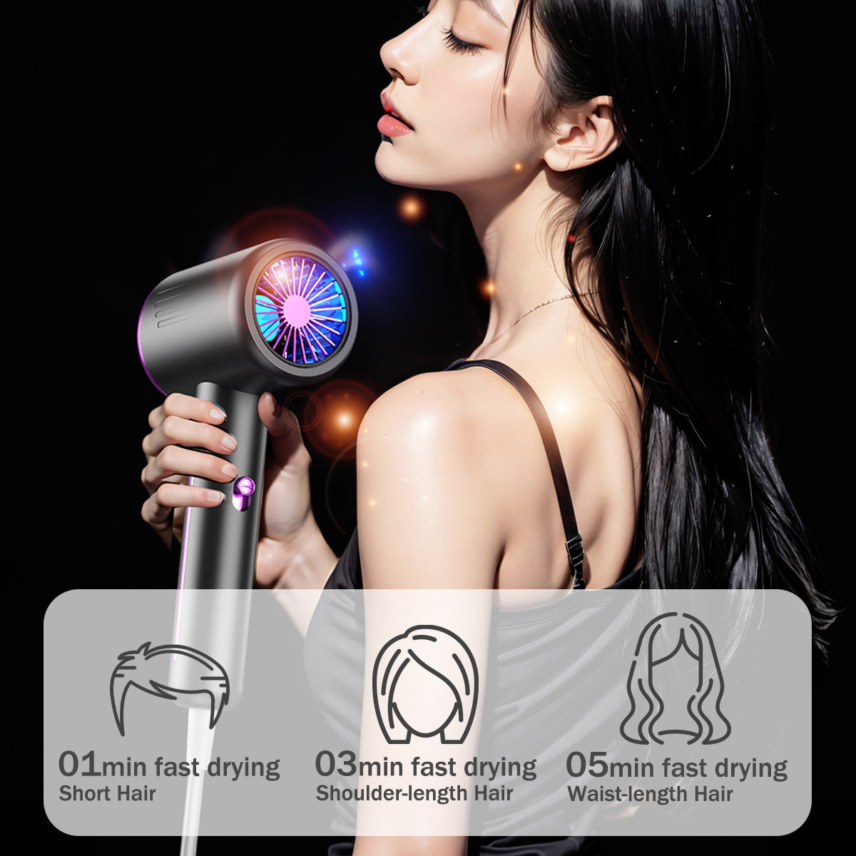 High Speed Hair Dryer, Foldable Hair Dryer, 1300W (PPH1200A) Grey