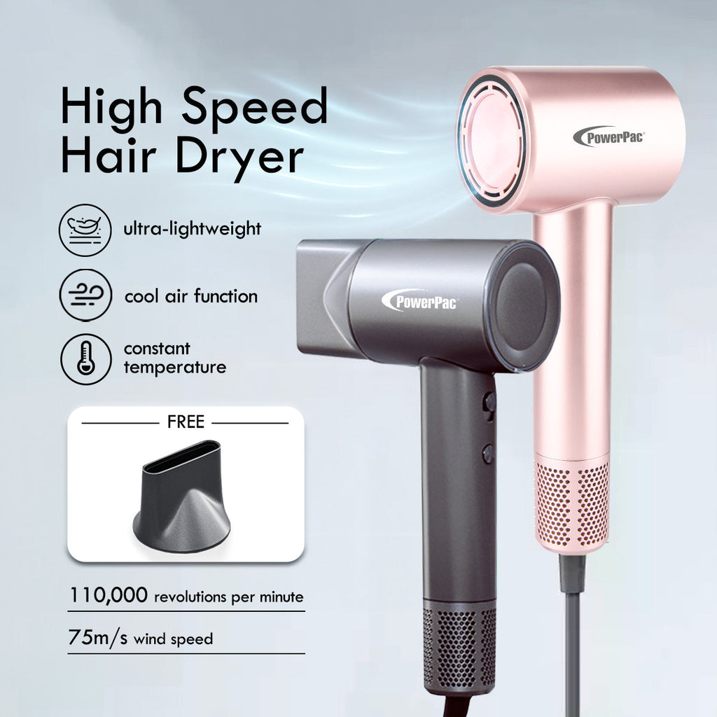 Hair Dryer with cool air, High Speed Hair Dryer, 1600W (PPH2858) GREY