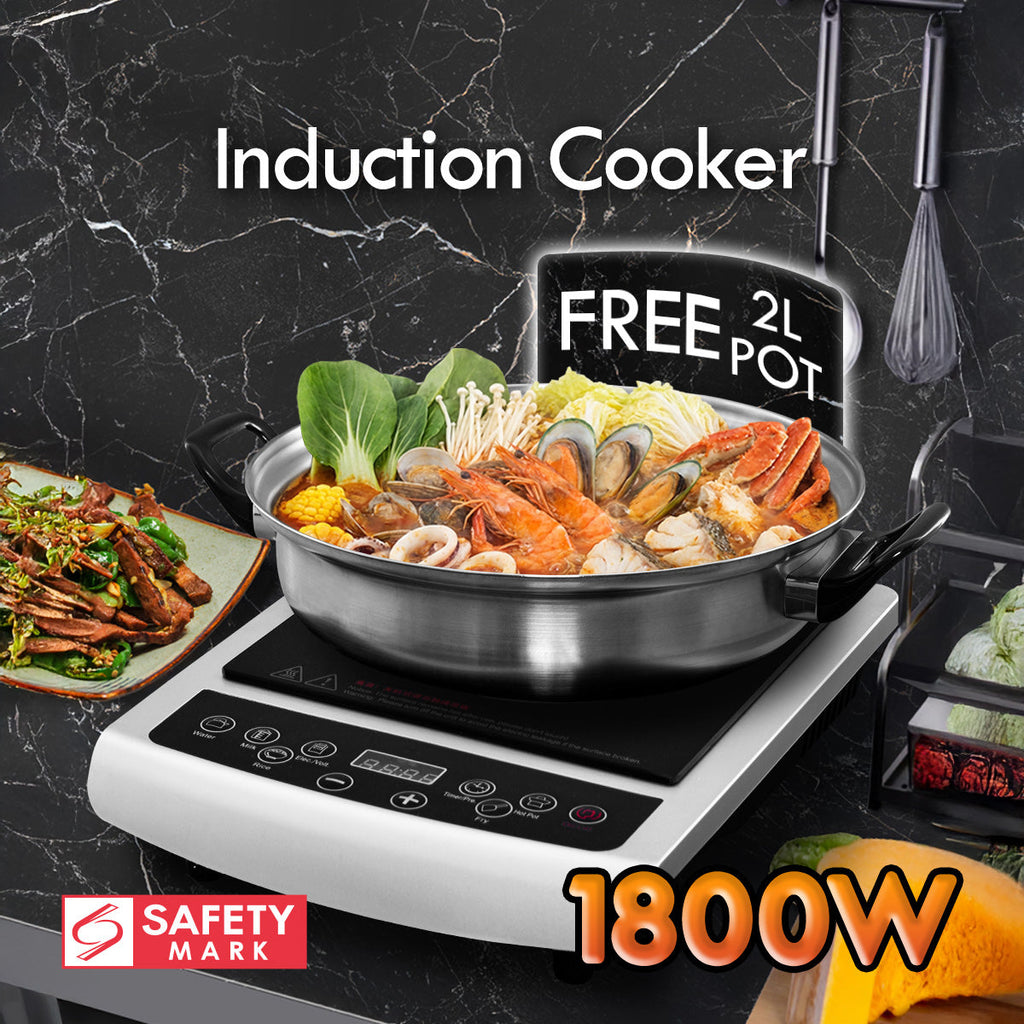 Induction Cooker Steamboat with Stainless Steel Pot & Overheat Protection (PPIC848)