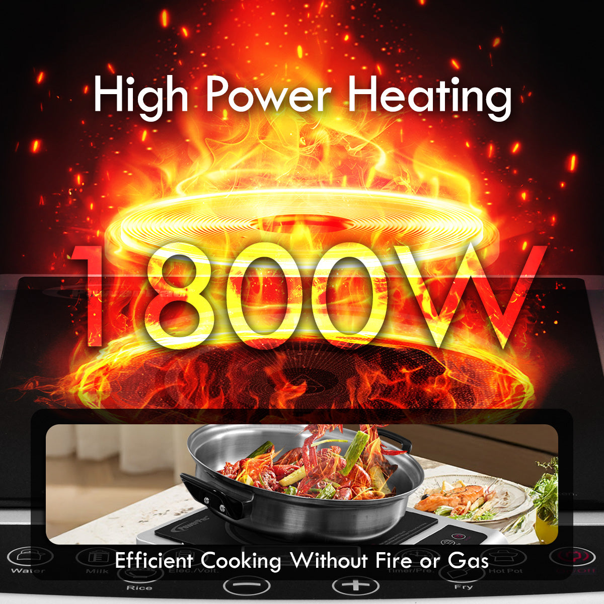 Induction Cooker Steamboat with Stainless Steel Pot + Stainless Steel Steamer (PPIC848+ Steamer)