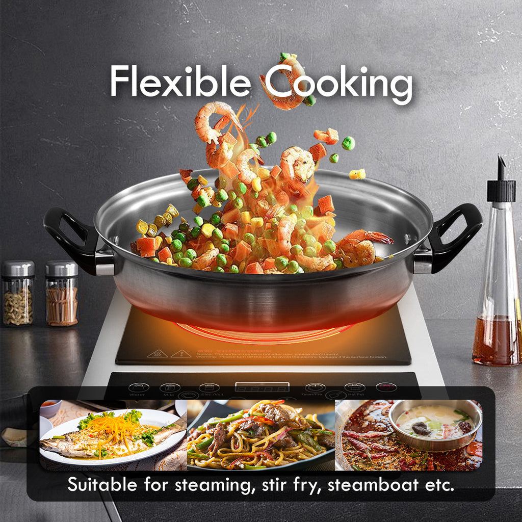 Induction Cooker Steamboat with Stainless Steel Pot + Stainless Steel Steamer (PPIC848+ Steamer)
