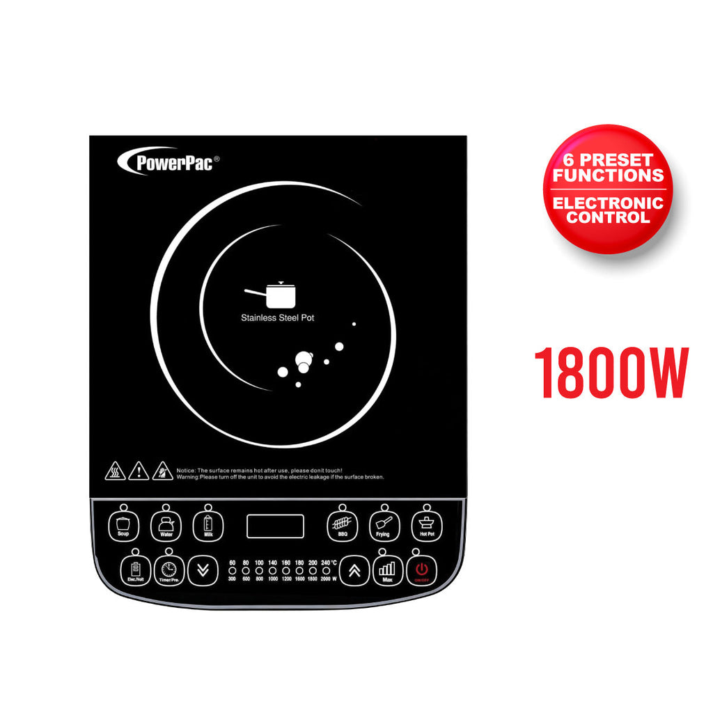 [CLIMATE VOUCHER $400]  Induction Cooker, 6 Preset Functions, 1800W (PPIC887ANP)