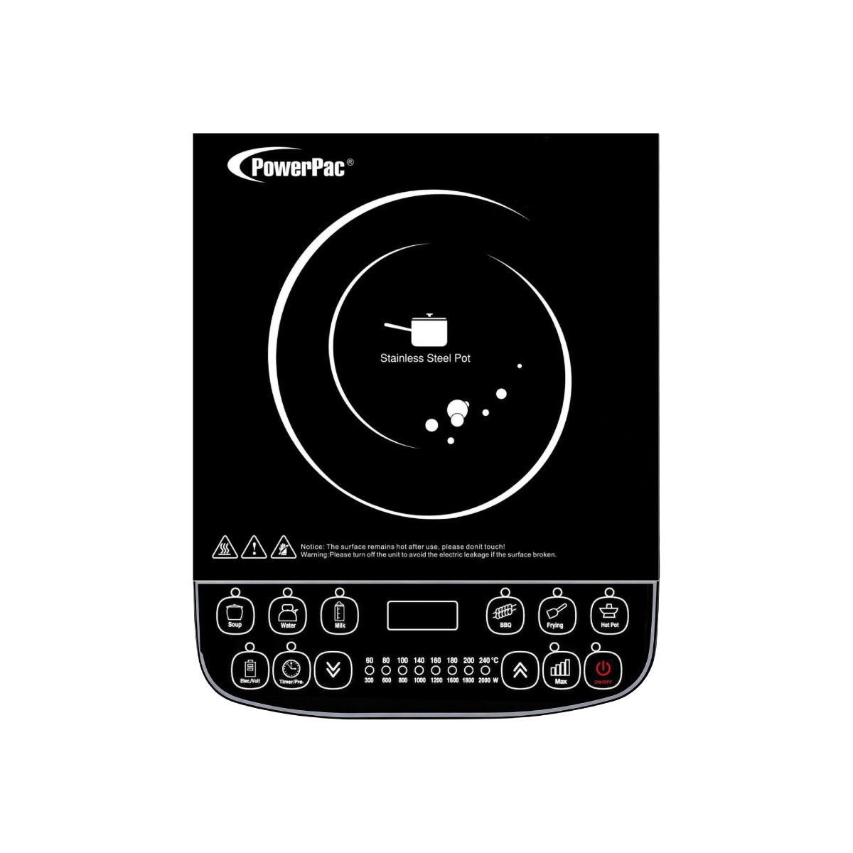 [CLIMATE VOUCHER $400]  Induction Cooker, 6 Preset Functions, 1800W (PPIC887ANP)