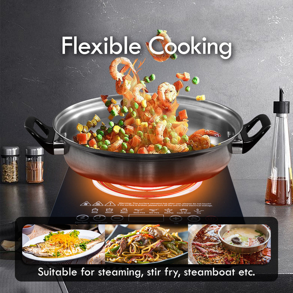 Steamboat Induction Cooker with Stainless Steel Pot + Stainless Steel YuanYang pot (PPIC888A+YY Pot)