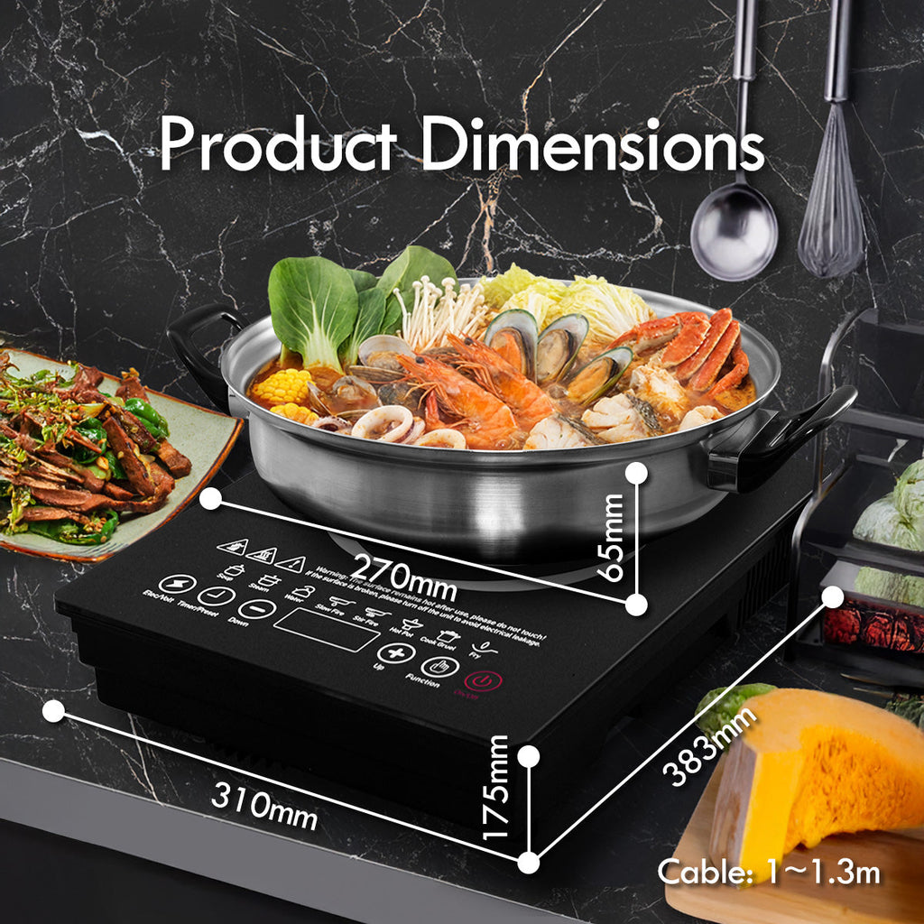Steamboat Induction Cooker with Stainless Steel Pot + Stainless Steel YuanYang pot (PPIC888A+YY Pot)