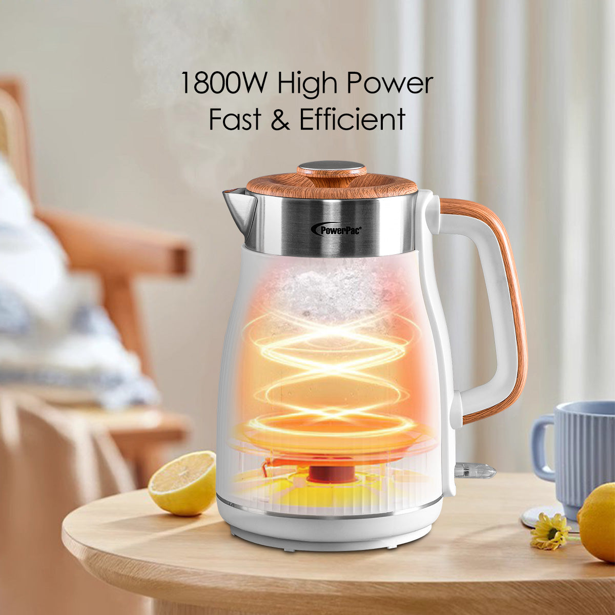 Cordless Kettle Jug, Electric Kettle Jug 1.8L Cool Touch Insulation (PPJ2030)Black