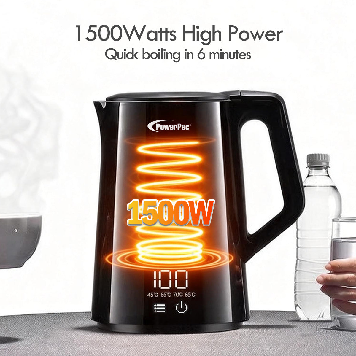 1.8L Digital Kettle Jug, Cordless Kettle Jug with Cool Touch (PPJ2035)