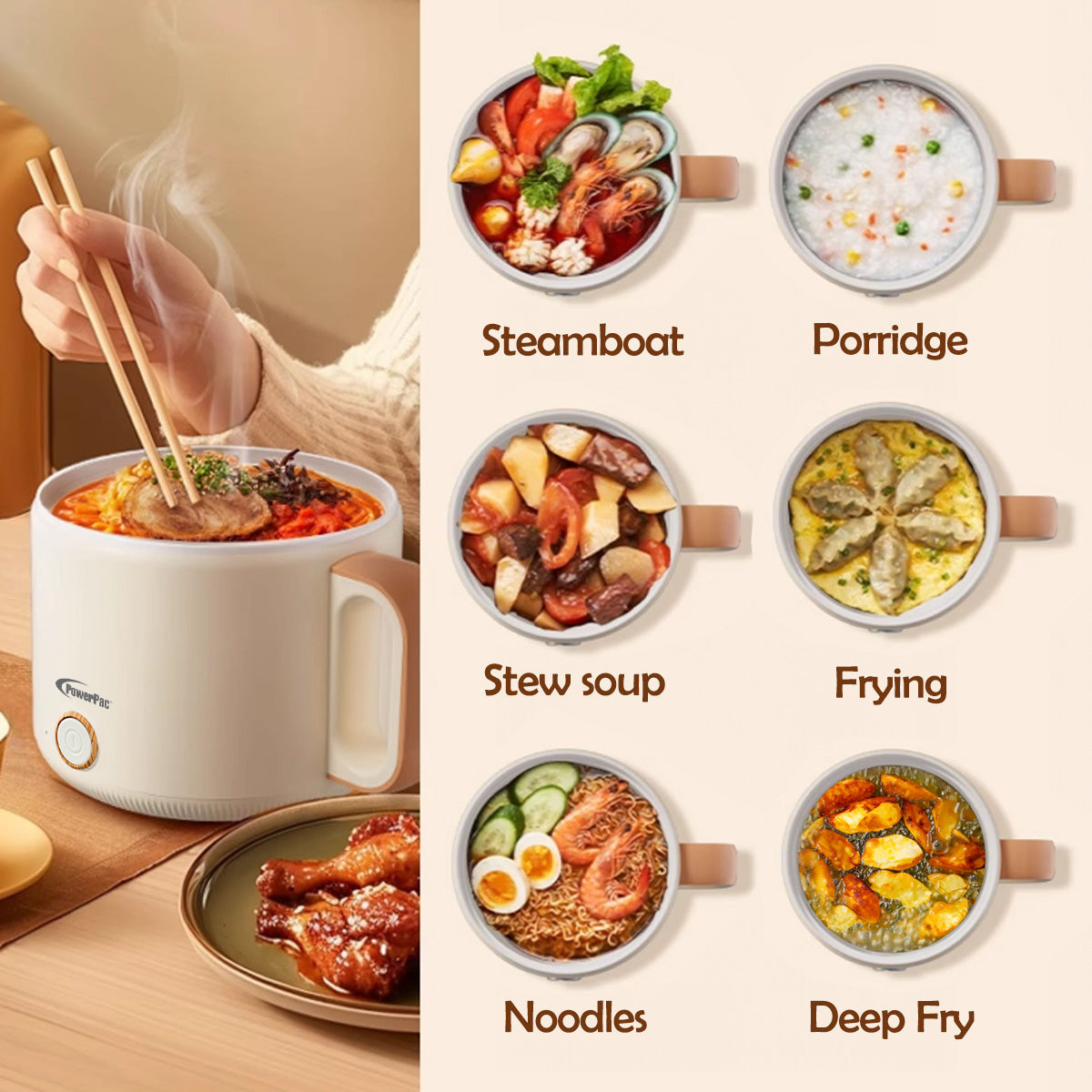 1.7L Multi Cooker steamboat noodle cooker (PPJ3070)