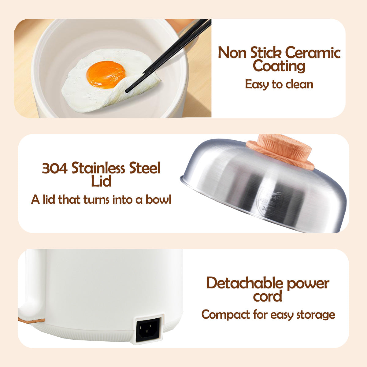 1.7L Multi Cooker steamboat noodle cooker (PPJ3070)