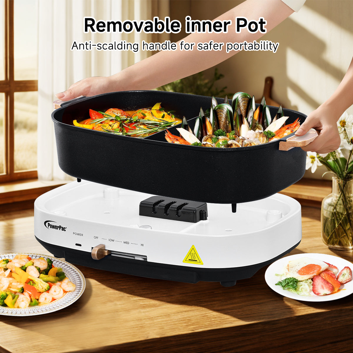 Steamboat & Multi Cooker, Hot pot 4.5L with YuanYang Pot (PPMC768)