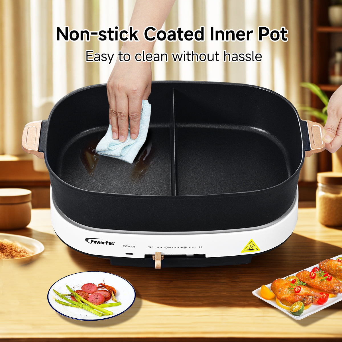Steamboat & Multi Cooker, Hot pot 4.5L with YuanYang Pot (PPMC768)