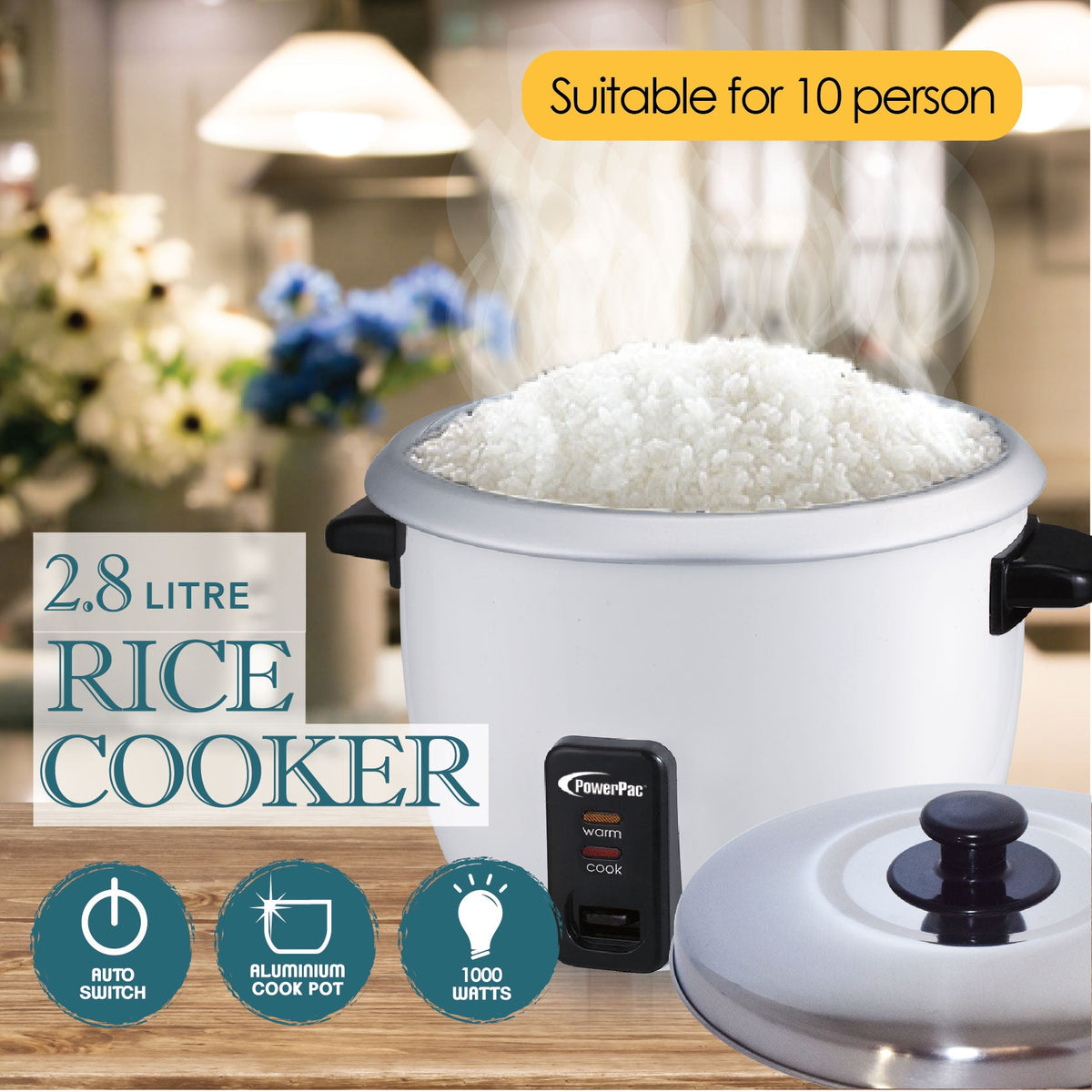 2.8L Rice Cooker with Aluminium Inner Pot (PPRC10) Green