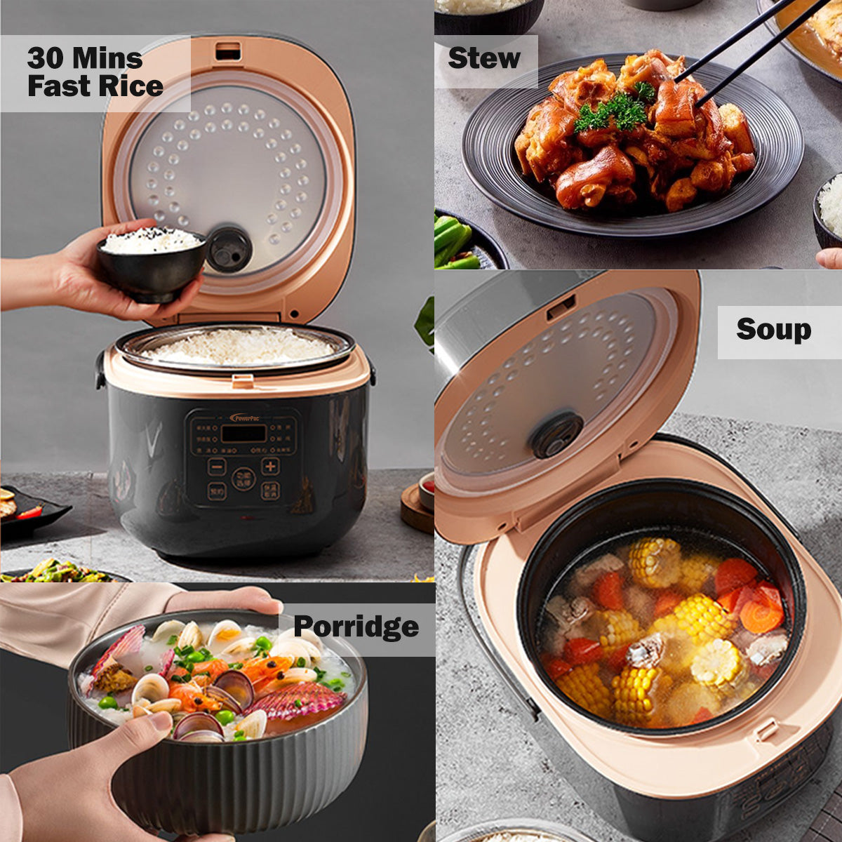 Multi-Purpose Digital Rice Cooker 1.2L with Non-stick Inner Pot (PPRC532)