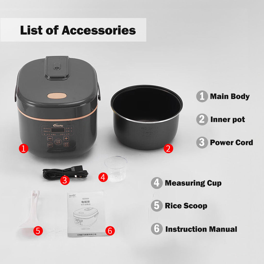 Multi-Purpose Digital Rice Cooker 1.2L with Non-stick Inner Pot (PPRC532)