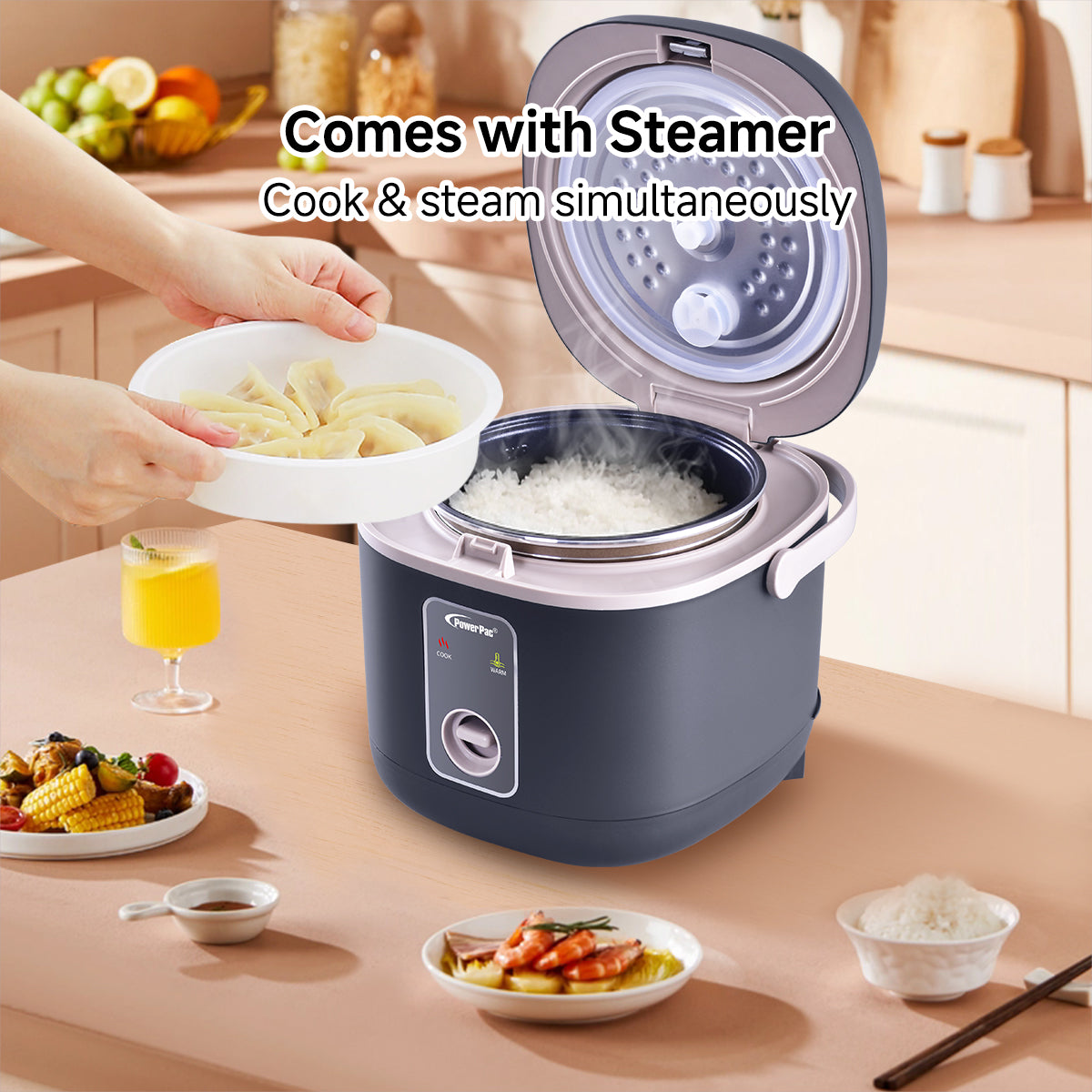 Rice Cooker 0.8L with non-stick Inner Pot (PPRC610)  Ivory