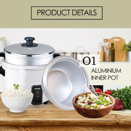 1.8L Rice Cooker with Aluminium Inner Pot and  Steamer (PPRC8) Green