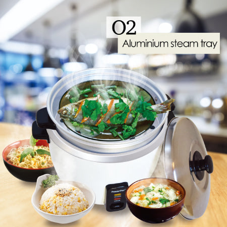 1.8L Rice Cooker with Aluminium Inner Pot and  Steamer (PPRC8) Green