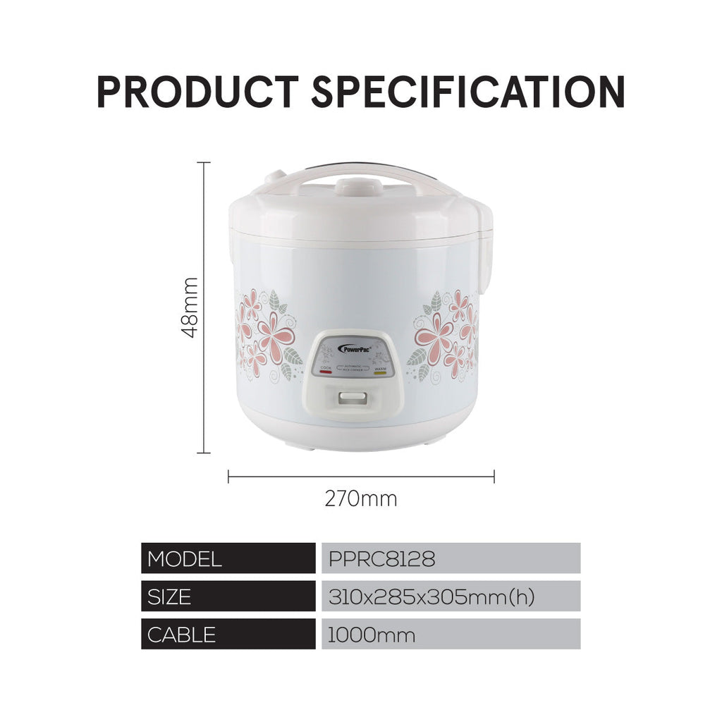 2.8L Rice Cooker with Steamer (PPRC8128)