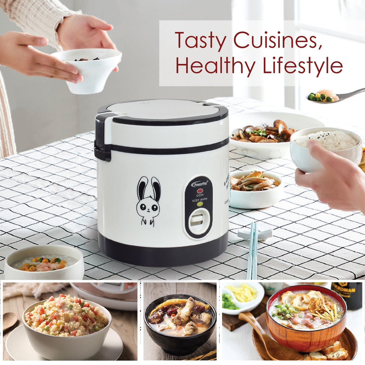 Mini Rice Cooker, Electric Lunch Box 0.6L (PPRC09)
