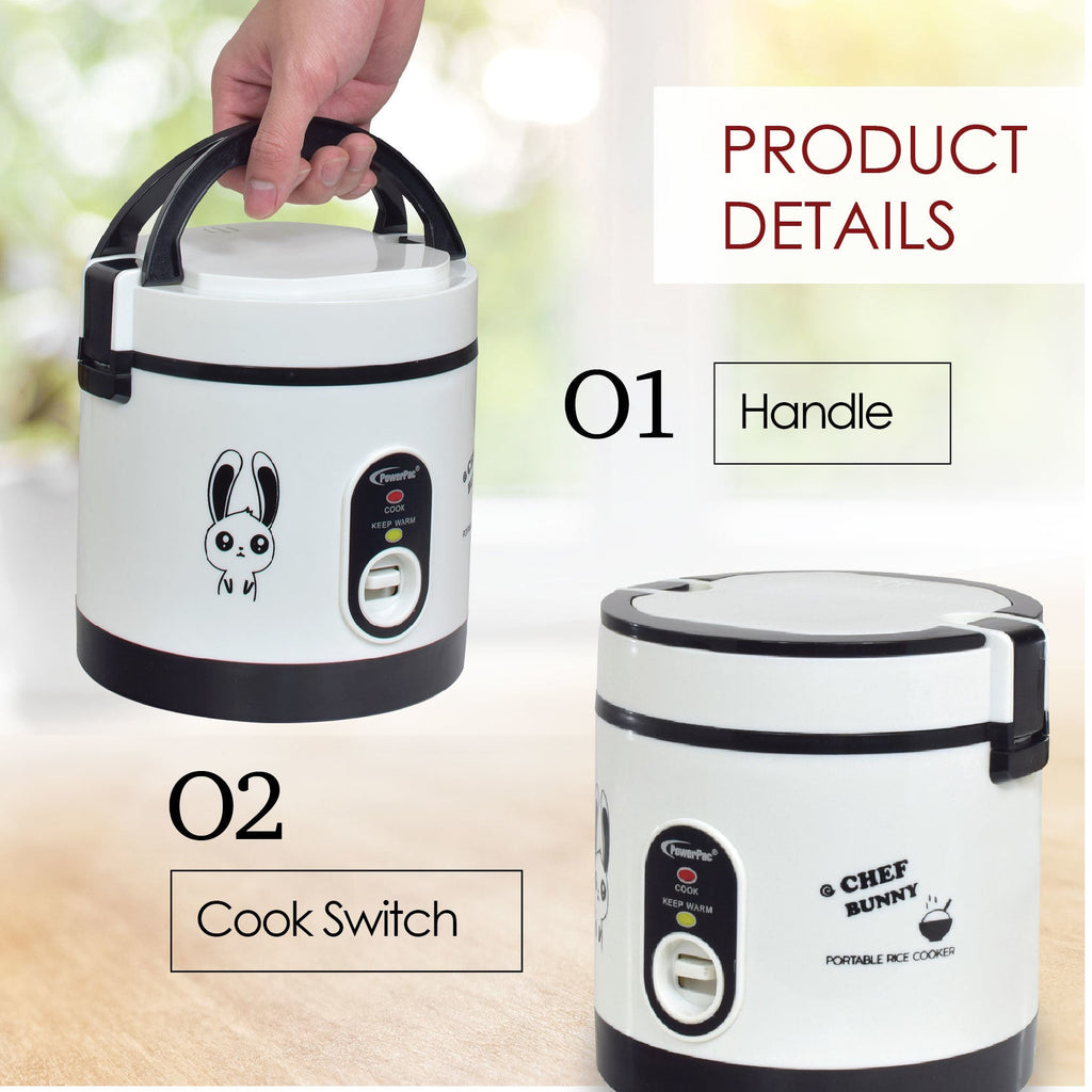 Mini Rice Cooker, Electric Lunch Box 0.6L (PPRC09)
