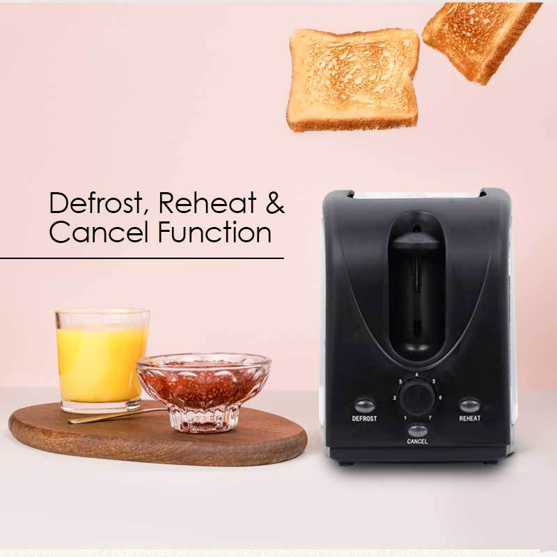 2 slice Bread Toaster Pop-Up with Defrost and Re-heat  (PPT03)