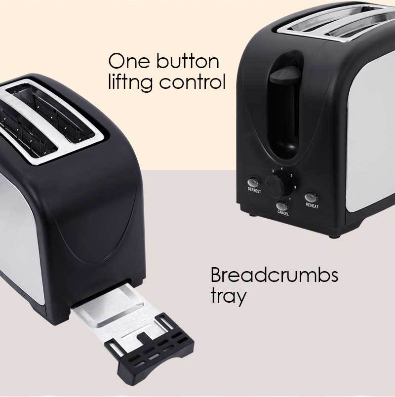2 slice Bread Toaster Pop-Up with Defrost and Re-heat  (PPT03)