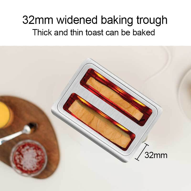 2 slice Bread Toaster Pop-Up with Defrost and Re-heat  (PPT03)