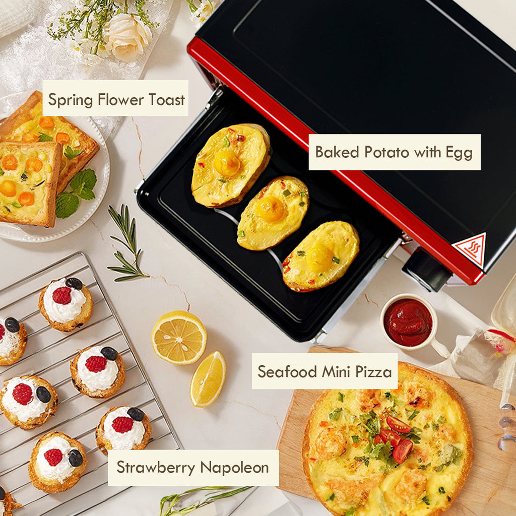Electric Oven 10L with 1 sets of baking tray and grill and temperature selector (PPT38)