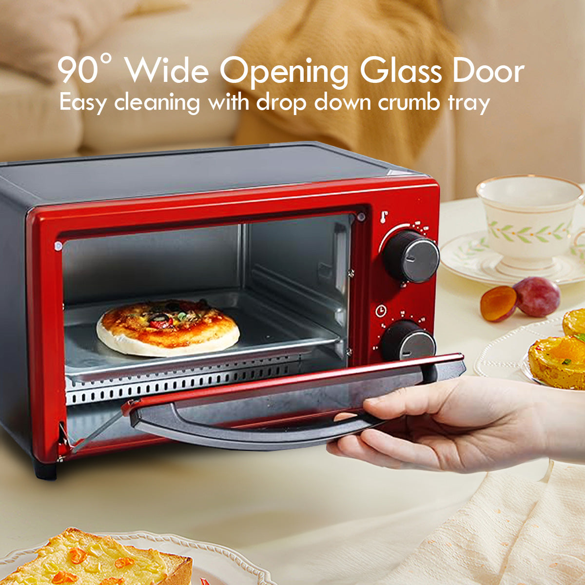 Electric Oven 10L with 1 sets of baking tray and grill and temperature selector (PPT38)