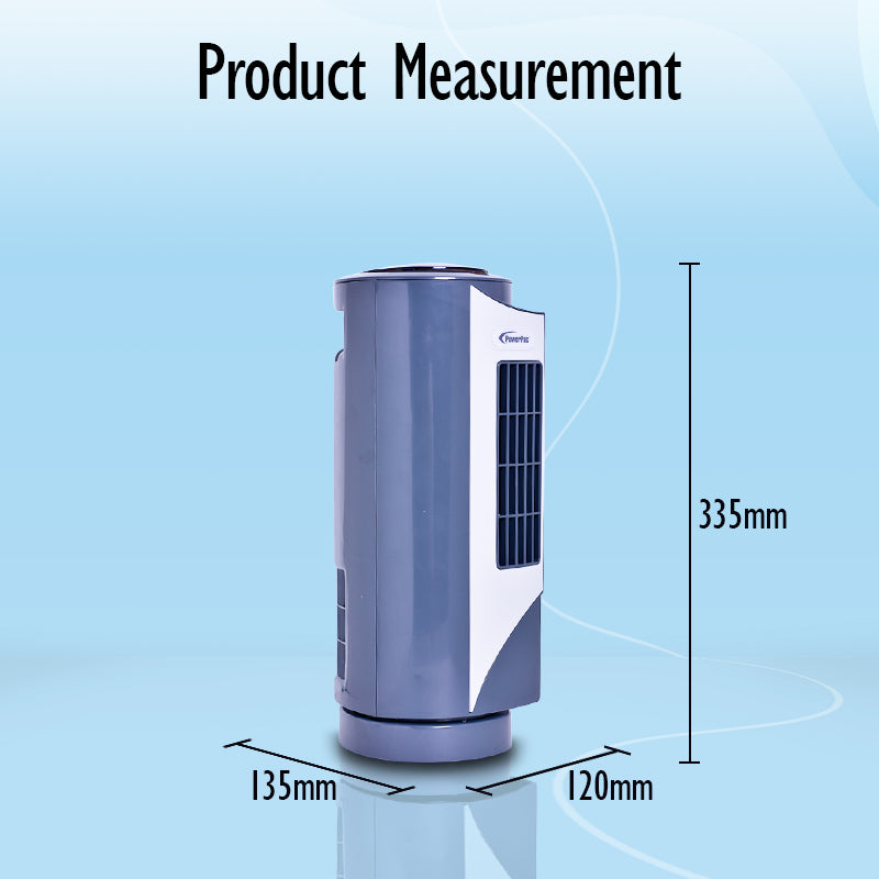 10" Tower Fan – Desk Fan, Oscillation, Portable, Compact, Energy-saving, Thermal protection, 3-Speed, grey, PPTF10