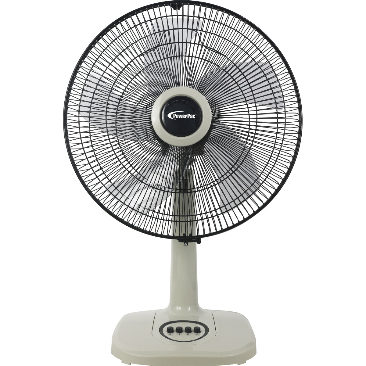 16"  Desk Fan – 5-Blades, High Velocity, Adjustable Tilt, Oscillation, Sturdy, Overheat Protection, 4-Speed, white, PPTF626
