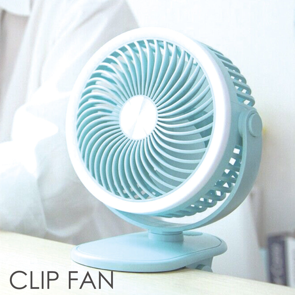 3" Clip/Table Fan – USB, Rechargeable, Portable Wireless, 360° Adjustable Tilt, LED lights, Compact, 3-Speed, black, PPUF226