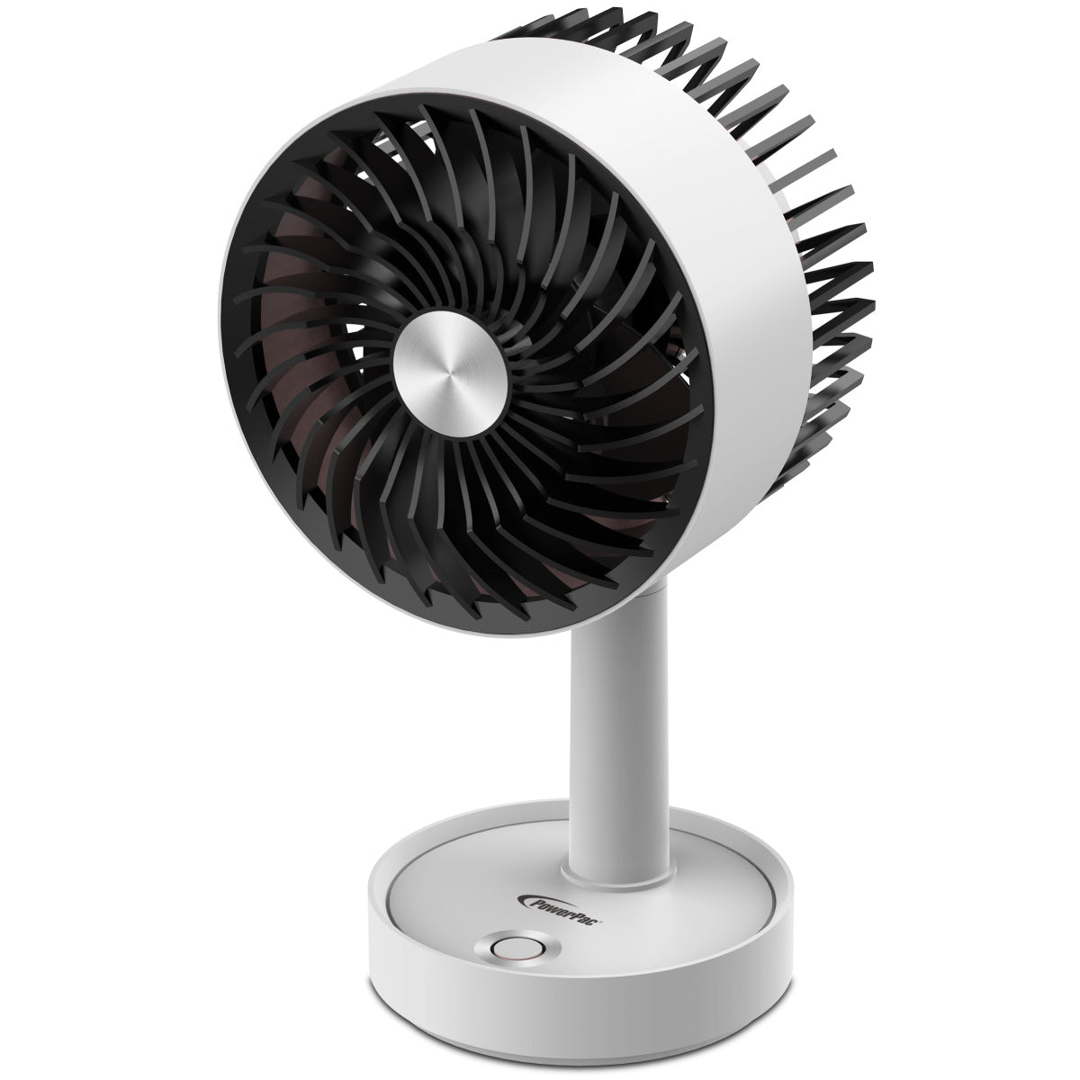 5" Table Fan – USB, Rechargeable, Portable Wireless, Adjustable Tilt, LED lights, Sturdy, 3-Speed, white, PPUF230