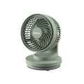 6" Table Fan – USB, Air Circulator, Strong Airflow, Adjustable Tilt, Oscillation, Sturdy & Durable, 3-Speed, green, PPUF237