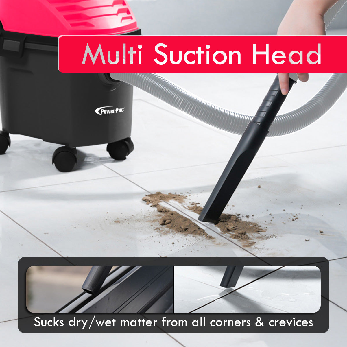 Wet & Dry Vacuum Cleaner, Bagless Vacuum Cleaner, Powerful Vacuum Cleaner 19KPa Suction (PPV1255)