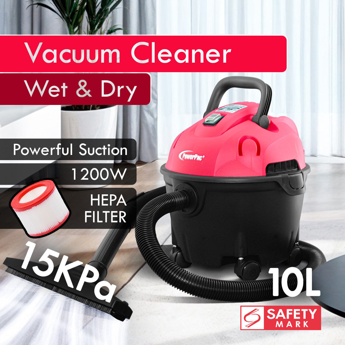 Wet & Dry Vacuum Cleaner, Bagless Vacuum Cleaner, Powerful Vacuum Cleaner (PPV1500)