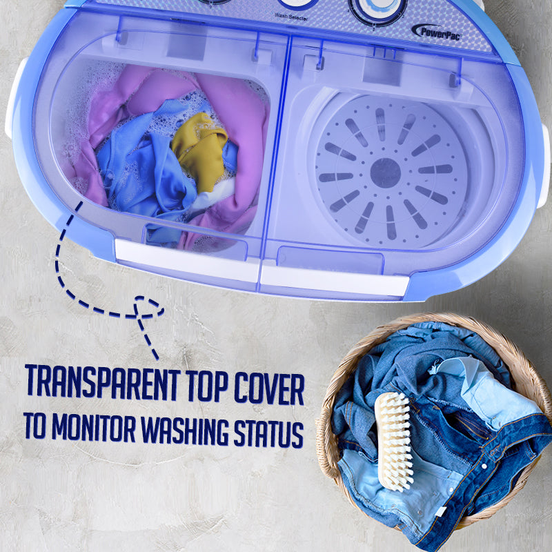 2in1 Twin Tub Mini Washing Machine - Wash & Spin Fast Laundry (PPW920)