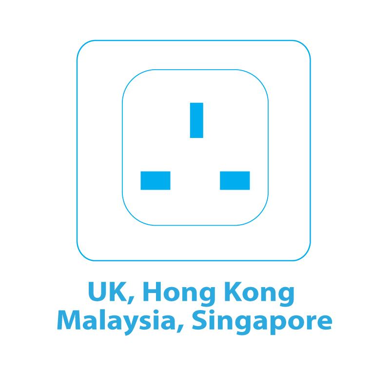 Multi Adapter with 3-Pin Plug – Multi Sockets, Travel Adapter, Neon LED, PT33WH