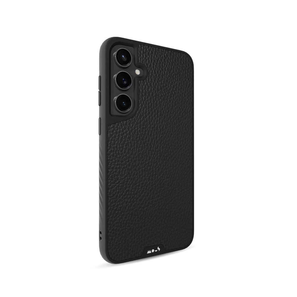 Black Leather Protective Phone Case - Limitless
