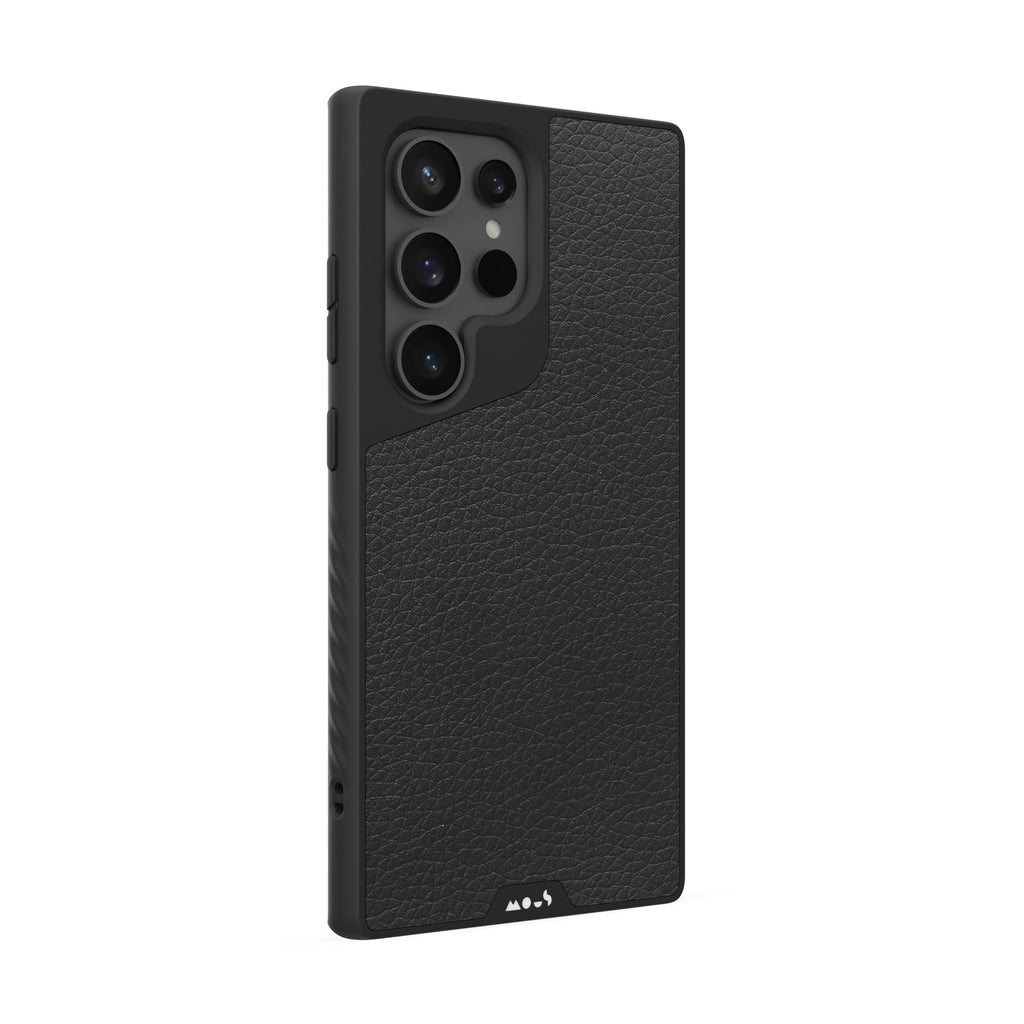 Black Leather Protective Phone Case - Limitless