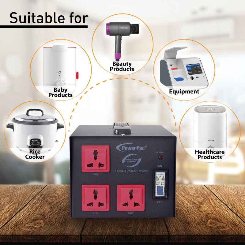 3000W Heavy Duty Step Up & Down Voltage Converter Transformer 110V / 220V Voltage Regulator (ST3000)