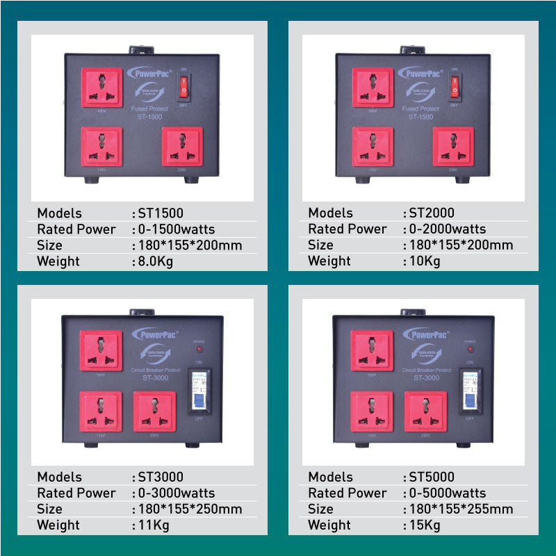 3000W Heavy Duty Step Up & Down Voltage Converter Transformer 110V / 220V Voltage Regulator (ST3000)