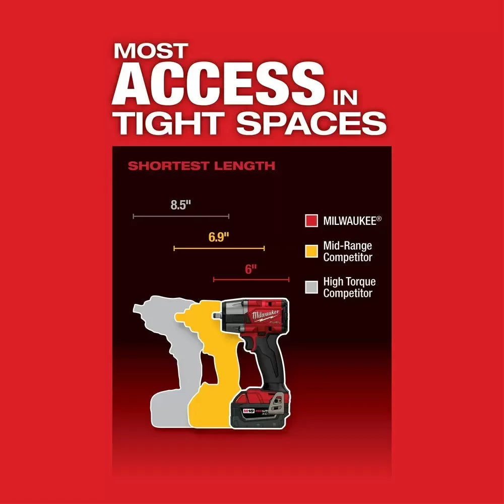 Milwaukee Pre-Sale 2960-22R M18 FUEL 18V 3/8 Mid-Torque Impact Wrench w/ Ring Kit