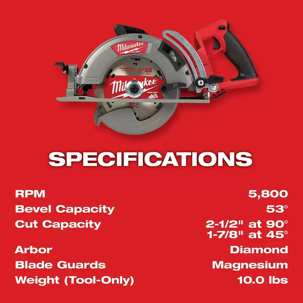 Milwaukee 2830-20SB M18 FUEL 18V 7-1/4 Circular Saw w/ 25 Circular Saw Blades