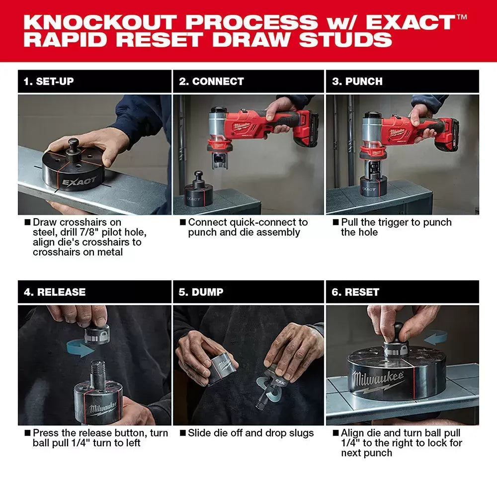 Milwaukee 2676-23 M18 18V 10 Ton Knockout Tool Kit 1/2 To 4