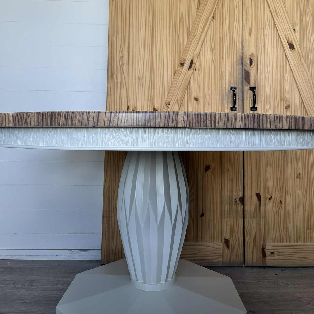 Round Shiplap Pedestal Dining Table