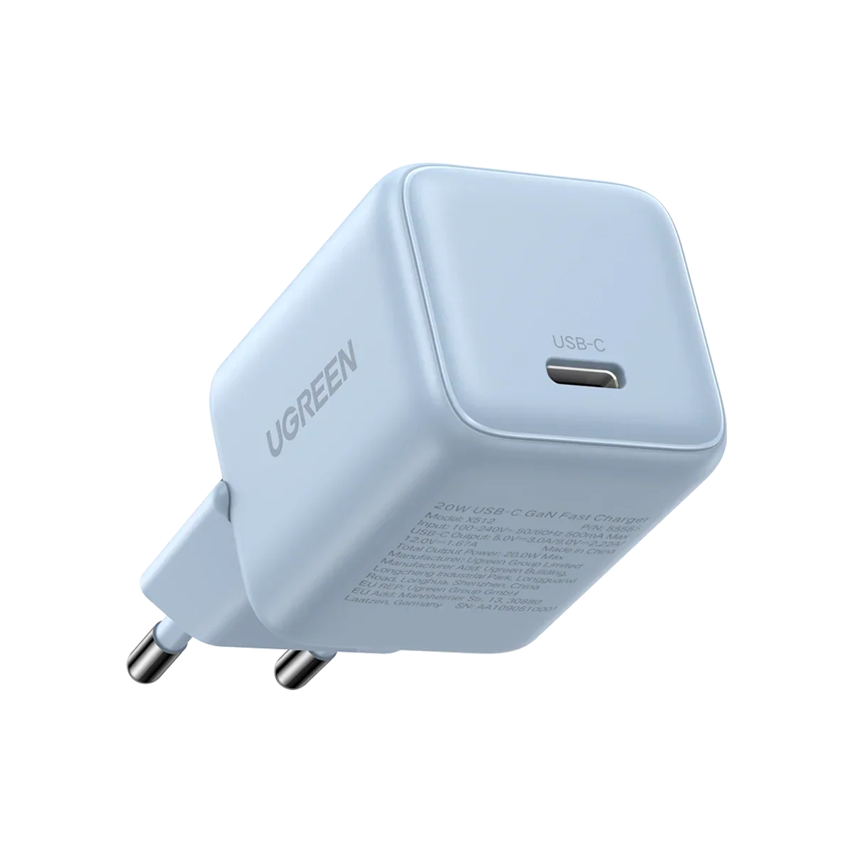 UGREEN Charger USB-C GaN Fast 20W EU Blue